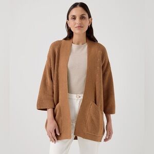 Pact Organic Cotton Women's Camel Luxe Knit Open Coatigan SZ XL/XXL New W/ Tags!